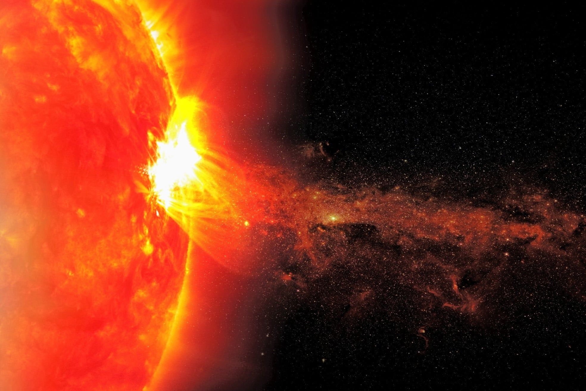 Sun,On,Space,Background.,Elements,Of,This,Image,Furnished,By