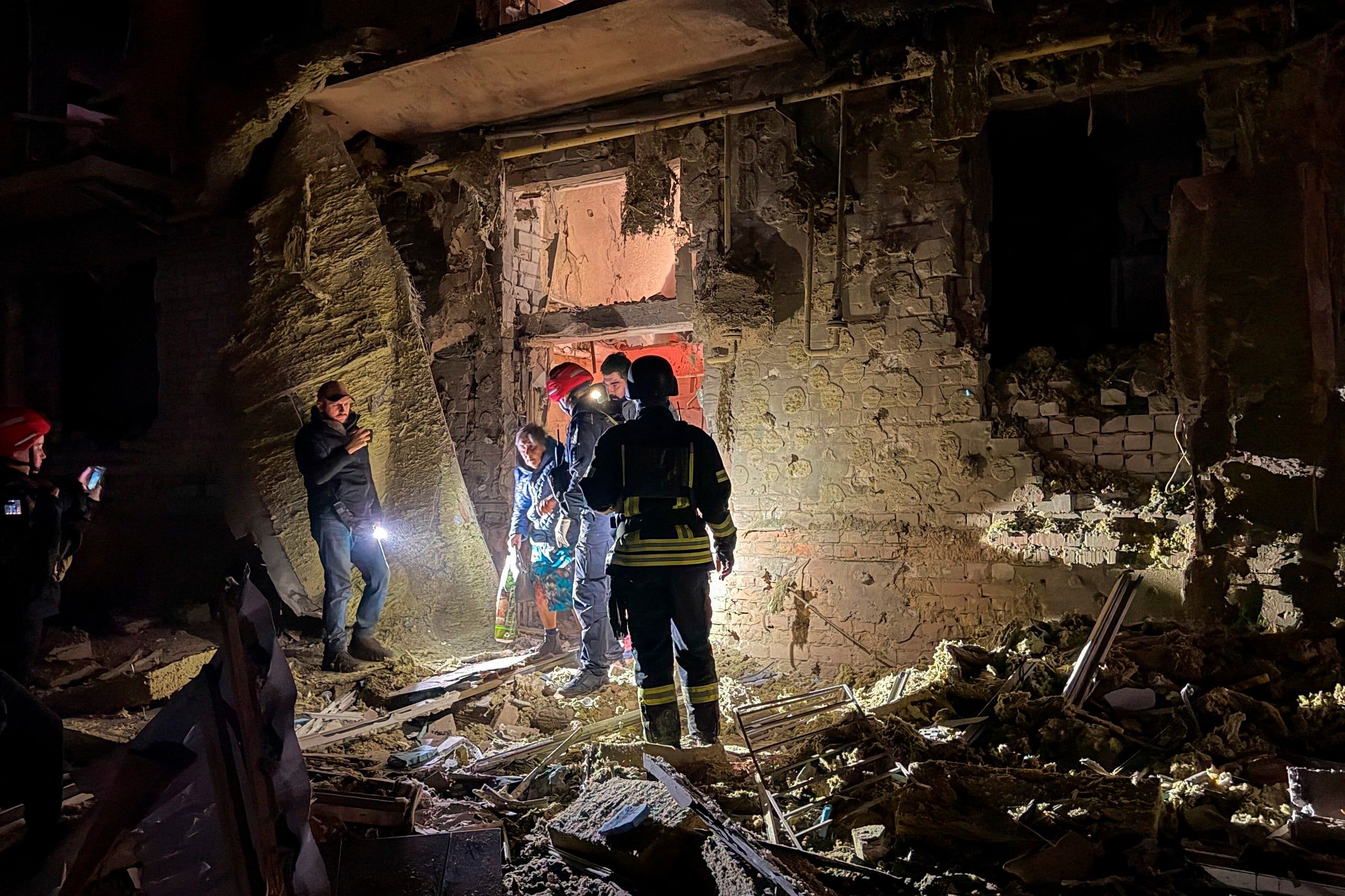 Aftermath of Russian attack on residential area in Zaporizhzhia