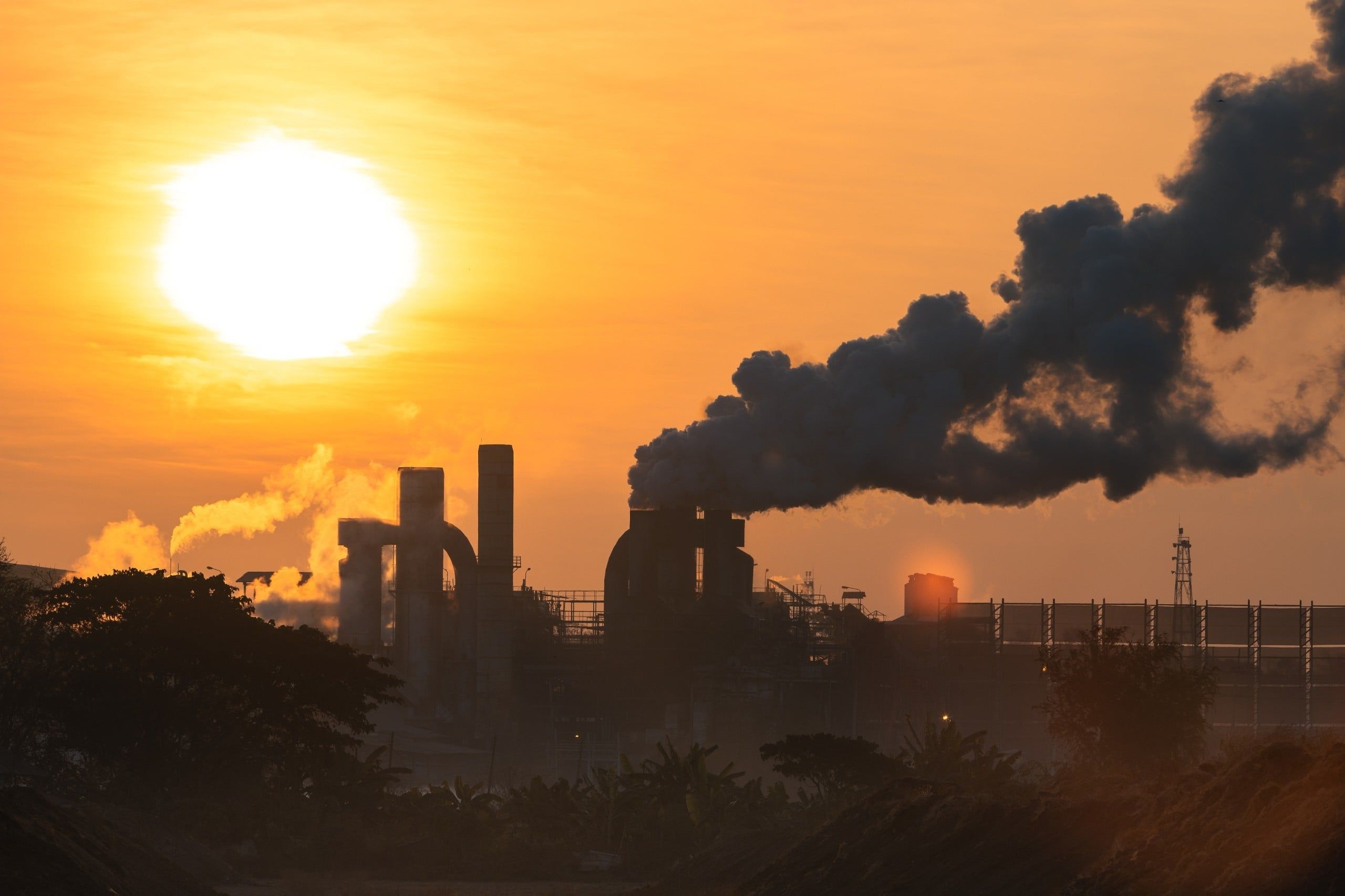 Smoke,Emissions,From,Chimneys,And,Industrial,Waste,Contributing,To,Air