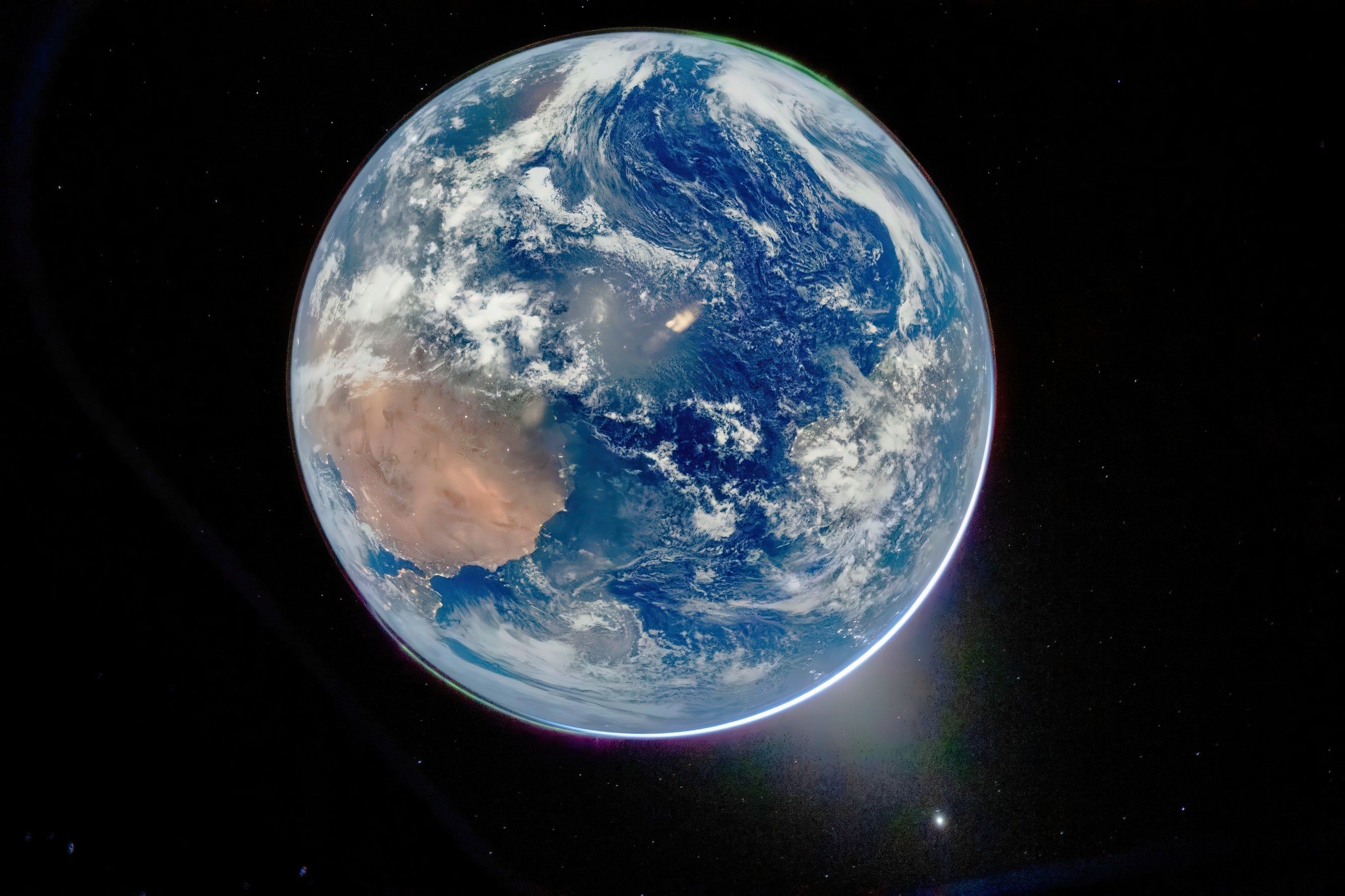 Earth,,Space,View,,Clouds,,Continents,,Nighttime,Background,,Environmental,Use.,Earth