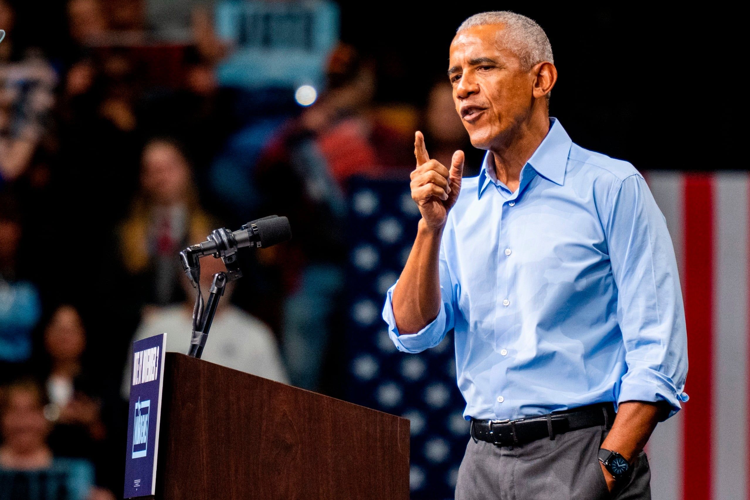 Former President Obama joins El-Sayed midterm election rally