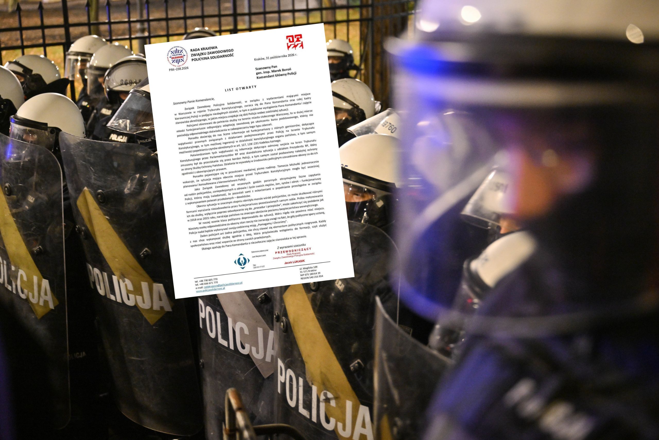 Związkowcy piszą do szefa policji