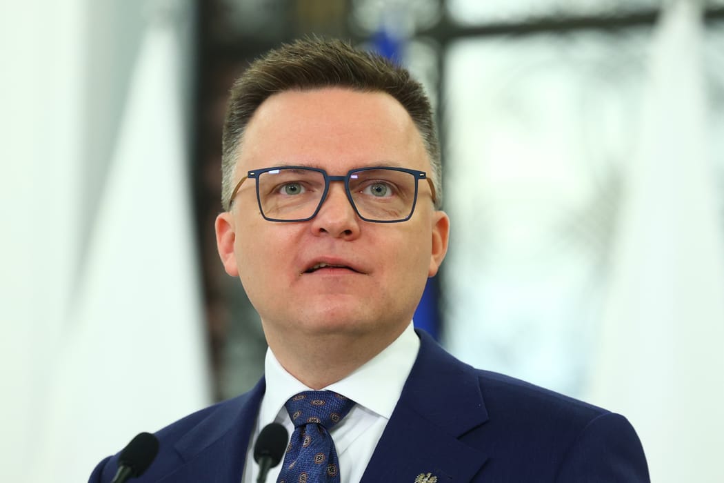 Szymon Hołownia podczas posiedzenia Sejmu.