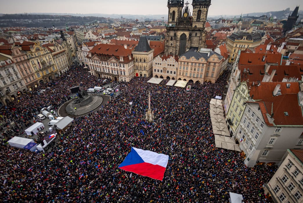 Demonstracja w Pradze, 1 lutego 2026 r.