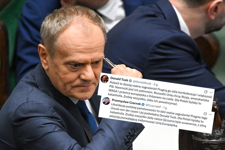 „Nawrocki jest ich patronem”. Donald Tusk o widmie polexitu.