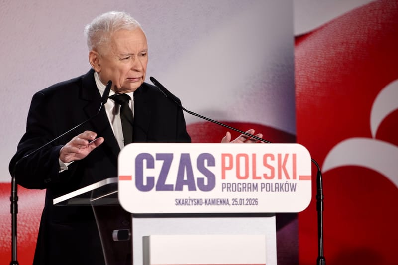 Jarosław Kaczyński na spotkaniu z wyborcami w Skarżysku-Kamiennej w dn. 25.01.2026 r. (fot. PAP/Adam Kumorowicz)