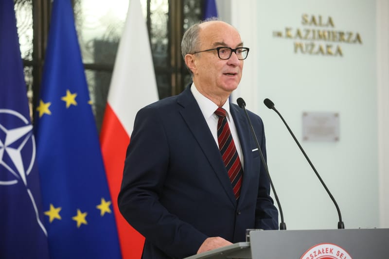 Włodzimierz Czarzasty podczas konferencji prasowej w Sejmie. Fot. PAP/Leszek Szymański