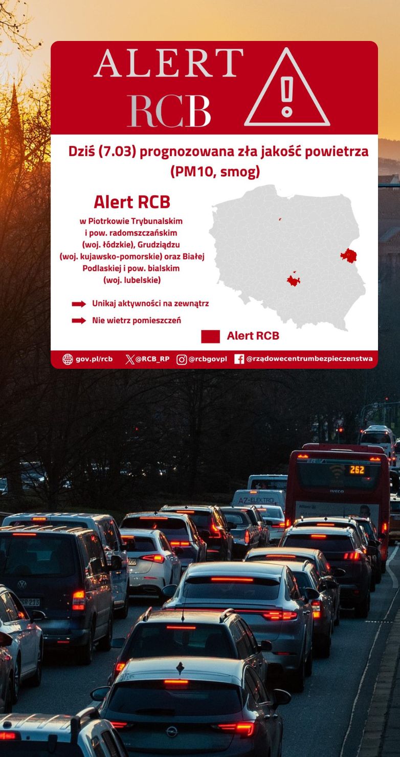 RCB wysłało alert. W tych miejscach nie wychodź na zewnątrz