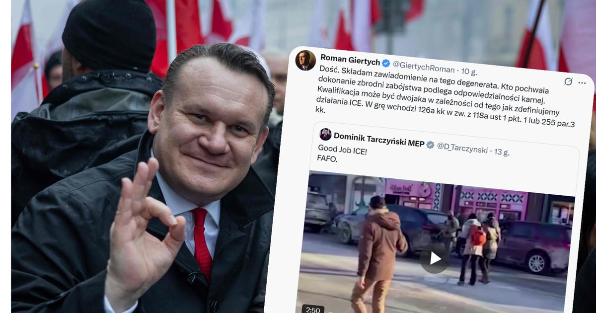 Tarczyński pochwalił brutalność ICE. Giertych idzie do prokuratury