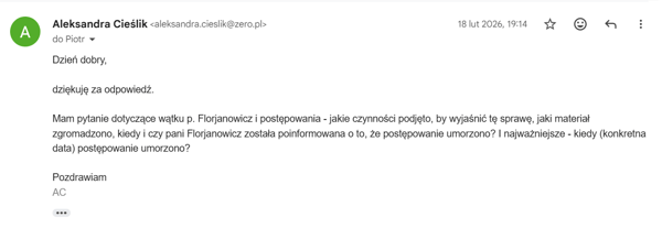 Screen korespondencji z MKiDN.