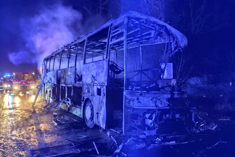 Pożar polskiego autobusu na Słowacji