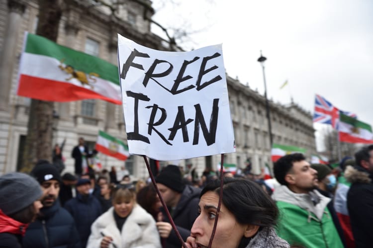 Free,Iran,London,Protest.,Protesters,March,To,The,American,Embassy,