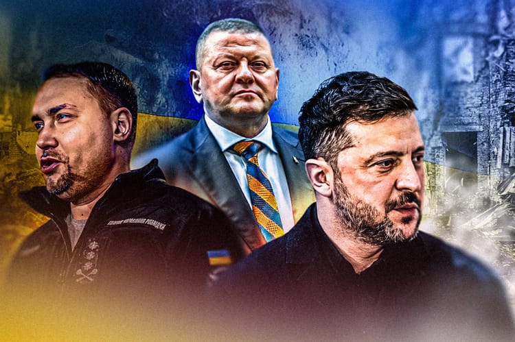 Kyryło Budanow, Wałerij Załużny, Wołodymyr Zełenski.