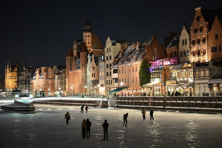 Gdańsk, zamrznięta Motława