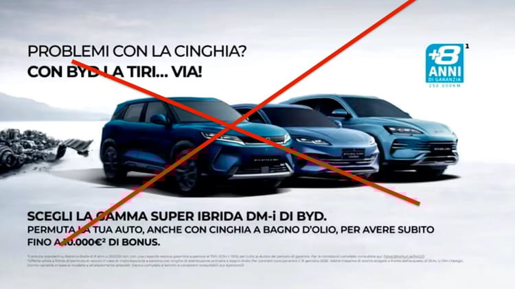 Zakazana reklama BYD z Włoch. Zrzut ekranu ze strony producenta.