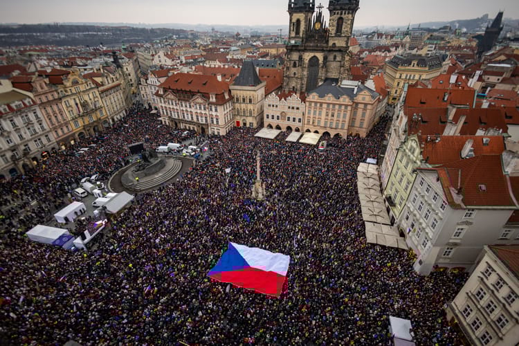 Demonstracja w Pradze, 1 lutego 2026 r.