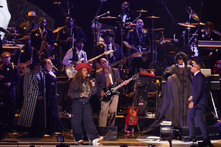 Lalah Hathaway, Lauryn Hill i Raphael Saadiq podczas 68. ceremonii wręczenia nagród Grammy