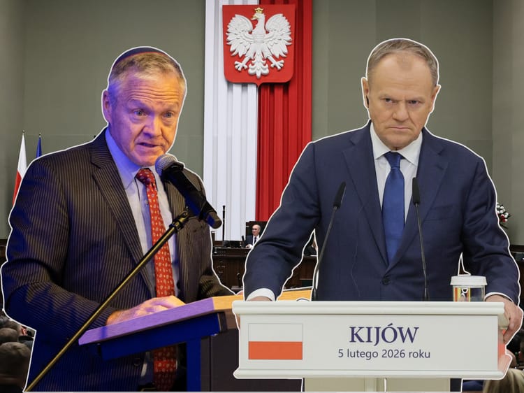 Premier Donald Tusk odpowiedział na wpis amerykańskiego ambasadora Toma Rosa. Ten odpowiedział. (fot. X/ Kancelaria Sejmu/ X/Tom Rose/PAP/Paweł Supernak)