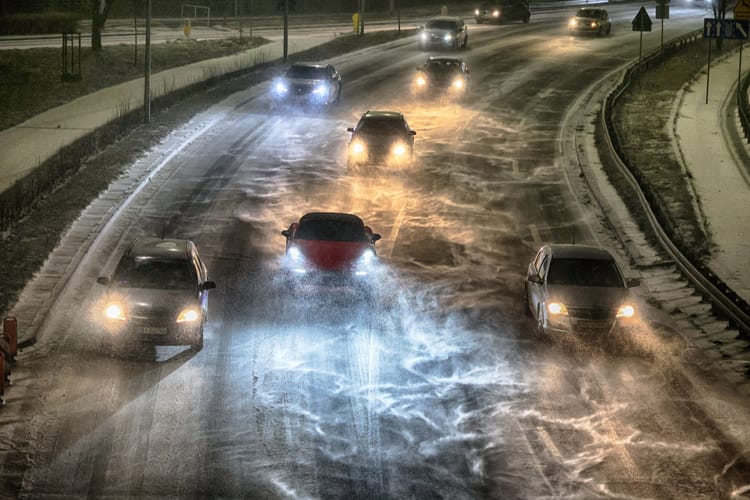 Wrocław droga zimą