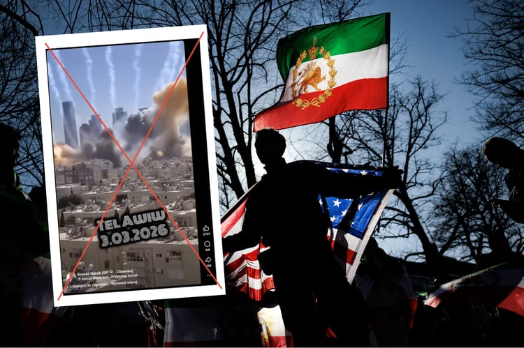 Haga, Holandia. Protest Irańczyków przeciwko wojnie.