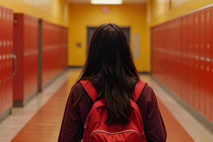 Nastolatka w szkole.