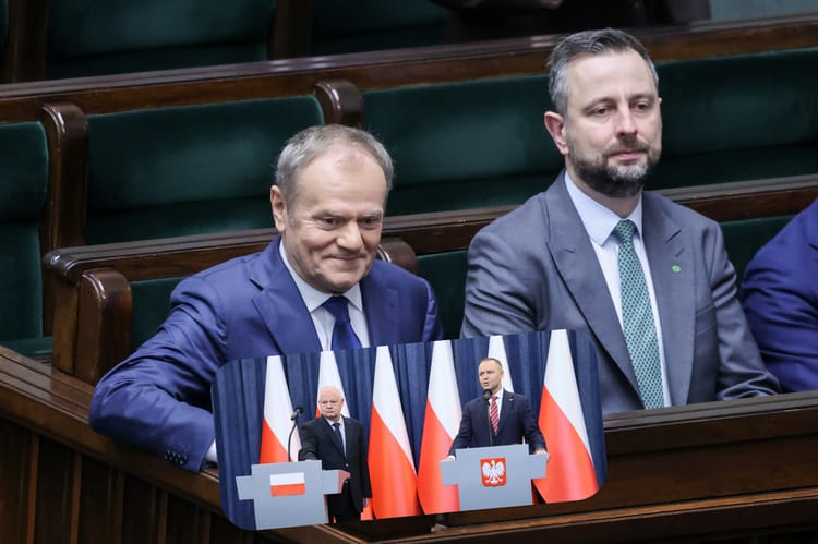 Donald Tusk, Władysław Kosiniak-Kamysz, Karol Nawrocki, Adam Glapiński.