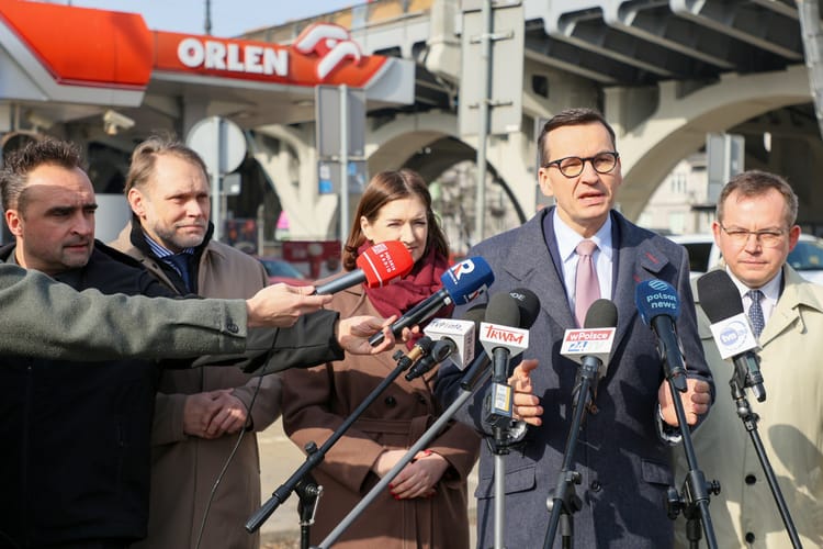 Konferencja Mateusza Morawieckiego na stacji Orlen