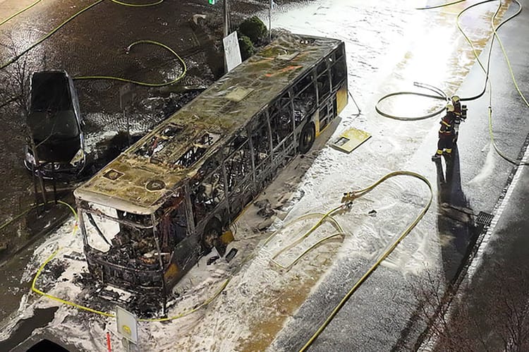 Postal bus catches fire in Switzerland, several killed and injured