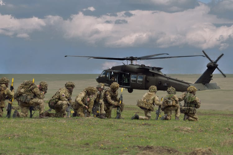 Galati,,Romania,-,April,22:,Uk,Military,With,Semiautomatic,Rifle