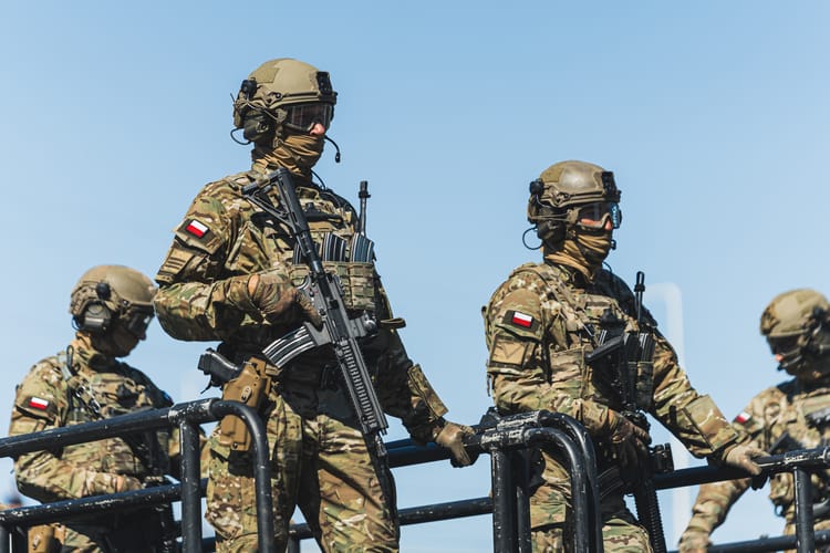 16.08.2023,Warsaw,,Poland.,Special,Forces,Squad,On,A,Ladder,Vehicle.