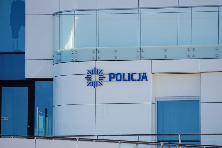 Posterunek policji w Olsztynie.