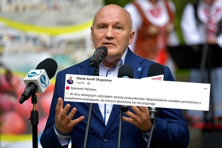 Trzebnica (woj. dolnośląskie), 21.05.2023. Przemówienie burmistrza Marka Długozimy.