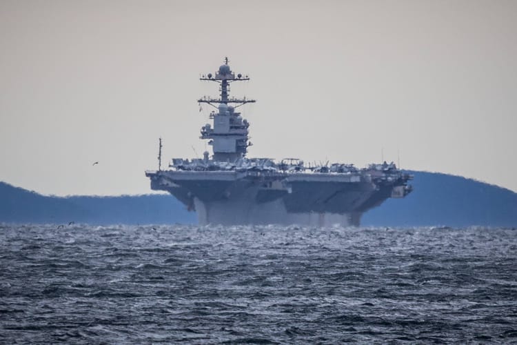 The arrival of the United States Navy aircraft carrier USS Gerald R. Ford in Split, Croatia