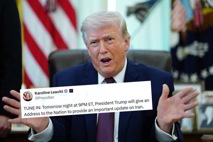 31 marca 2026 r. Prezydent Stanów Zjednocoznych Donald Trump w Gabinecie Owalnym Białego Domu w Waszyngtonie. Mówi o perspektywach zakończenia działań zbrojnych USA w Iranie.