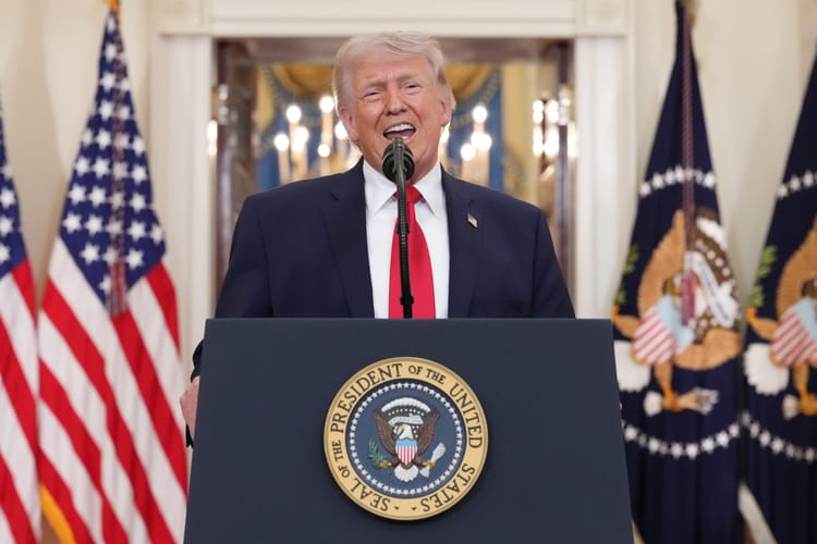 US President Donald J. Trump delivers a nationwide address on Iran