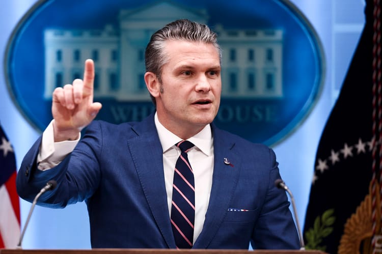 US president and secretary of defense brief media on Iran