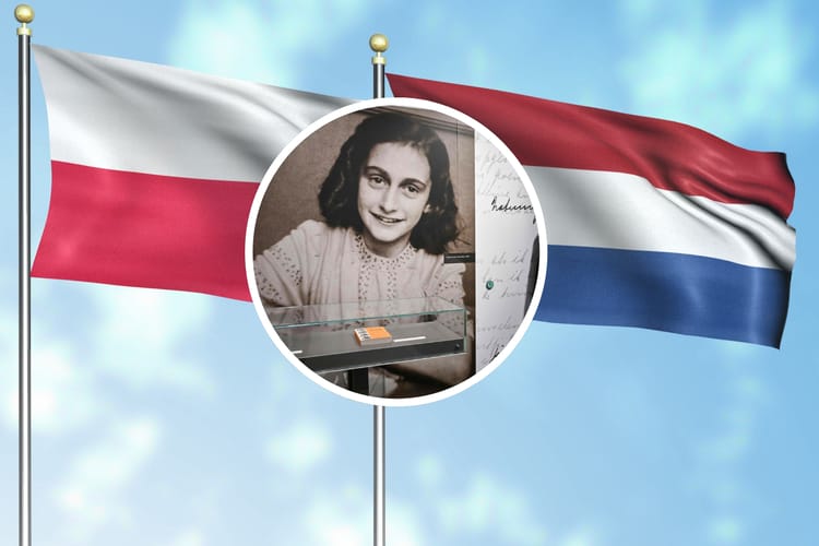 Flagi Polski i Holandii, Anne Frank