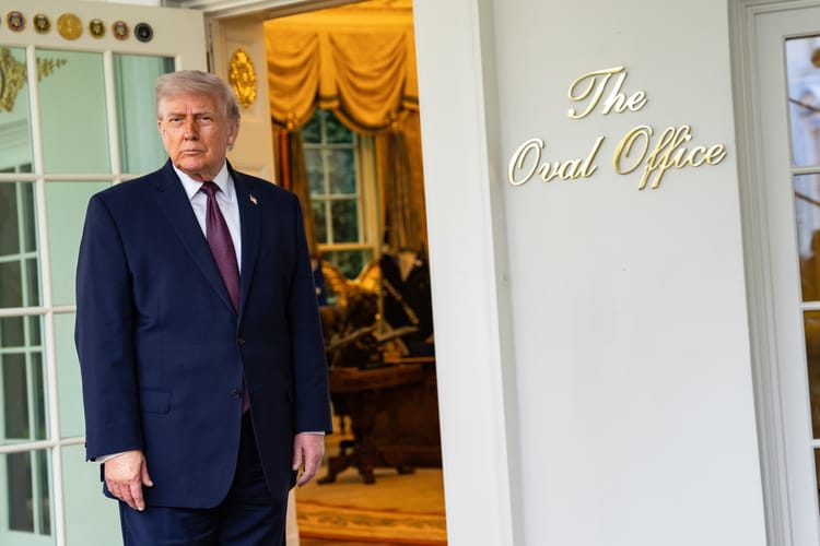 US President Trump at the White House in Washington, DC