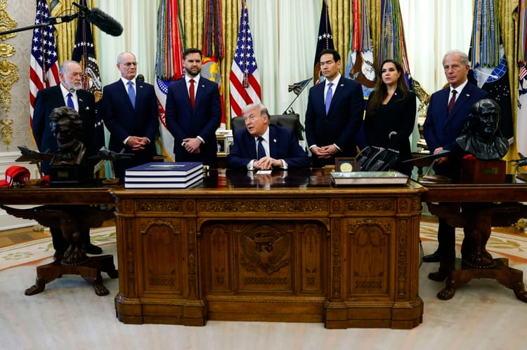 US President Donald Trump meets Lebanese and Israeli envoys at the White House