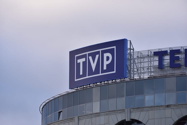 Tvp,Telewizja,Polska,(polish,Television),Logo,,Signage,,Emblem,Close,Up.