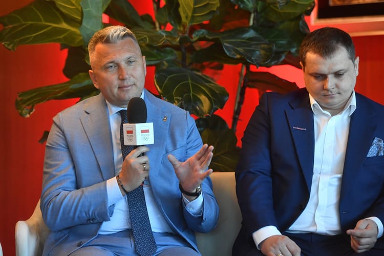 Prezes PKOl Radosław Piesiewicz, Dawid Sendecki.