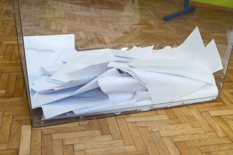 Krakow,,Poland,-,April,7,,2024:,Ballot,Vote,Cards,Placed