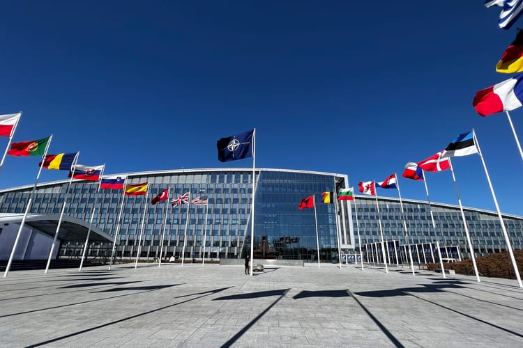 The,National,Flags,Of,Countries,Member,Of,The,Nato,Fly