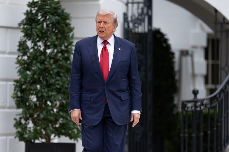 US President Trump departs the White House for Sterling, Virginia