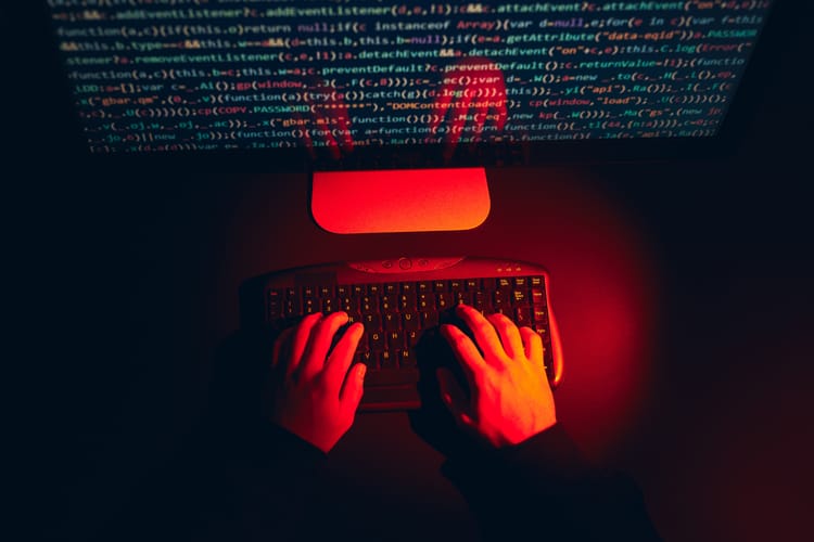 Man,Using,Computer,And,Programming,To,Break,Code.,Cyber,Security