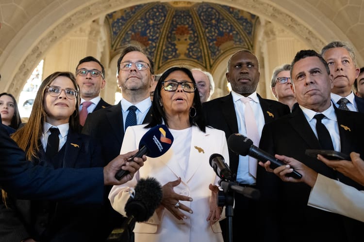 Venezuelan interim president Delcy Rodriguez after ICJ hearing