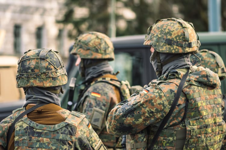 A,Group,Of,German,Armed,Forces,(bundeswehr),Soldiers,Seen,From