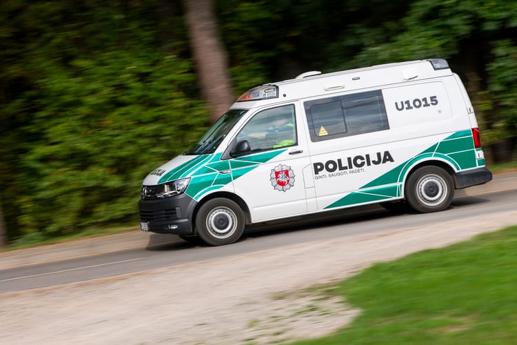 Vilnius/lithuania,June,19,,2018,Lithuanian,Police,Patrol,Vehicle,Vw,Transporter